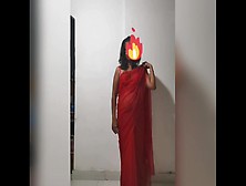 Sri Lankan Ex-Wife Pounded In Attractive Red Saree Piyumi Hansamali