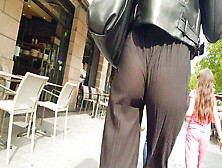 Voyeur 2 Girl Sexy Ass Tanga,  Pantalon Transparent French