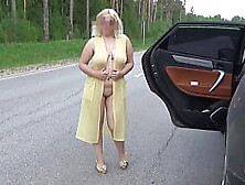 Summer Milf Walking Naked Of The Road