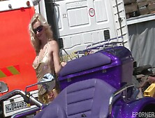 Cute Blonde On Trike Bike