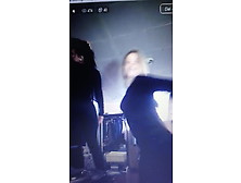 Two Young Teens Partying And Dancing