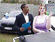 Abigaiil Has Three-Way With Two Salesmen Into The Vehicle Lot