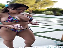 Crazy Latina Enjoys Pool Sex