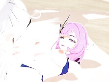 Honkai Impact Elysia And Kiana Beach Sex Hentai Mmd 3D Purple Hair Color Edit Smixix