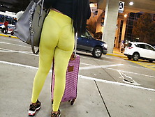 Sexy Latina In Yellow Leggings