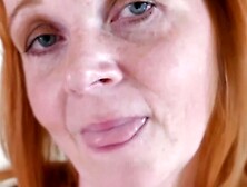 Red Haired Mature Lady Elisabeth Kardon Rubbing Wet Pussy