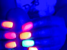 Black Light Glowing Nail Handjob