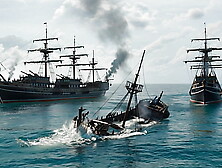 two pirates poked sailors after the shipwreck
