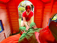 I offer a delicious fuck to a magical goblin in exchange for his gold coins in his small house.