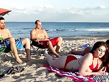 Big booty latina teen riding big dick and perfect blonde teen pussy