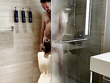 She Was Taking A Shower And He Joined Her.  Hot Shower Home Vid