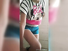 18 Year Old Teen Totally Naked With Perfect Tits.  Homemade Video In The Bathroom