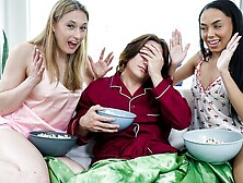 Extravagant Ophelia Kaan and Bianca Bangs's double blowjob porn