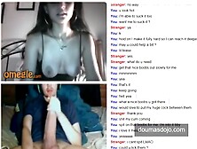 Hot brunette flashing on omegle