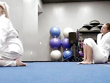 "Big-Dick Training Session - BFFs Share A Huge Load From Their Trainer"