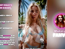 Sexy AI Golden-haired Honeys At Pool Party - 12 Hot Photos