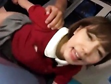 Horny Japanese Teen In School Uniform Sucks Cock