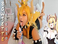 Alluring Bowsette Cosplay Slut Playing Hard With Her Sex Machine Ahegao And Bad Dragon Bj