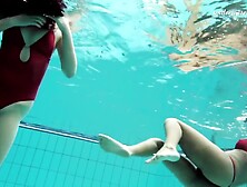 Nina Markova And Zlata Oduvanchik Swimming Naked In The Pool