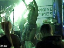 This Babe wore solely a tinsel at club! Public flashing