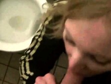 Self-Filmed Public Toilet Sex With A Blonde