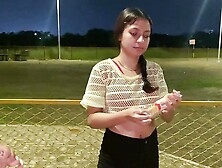 I fuck with my friend after eating ice cream in the park