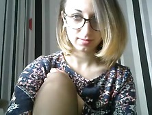 Beautiful Girl With Glasses Easily Fist Her Pussy