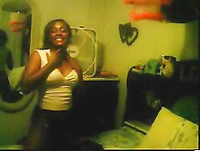 Homemade Solo Stripping By Black Skinned Chick