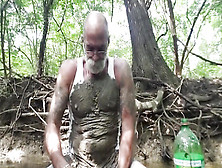 Bearded Elderly Dad Plays With Mess And Urinate