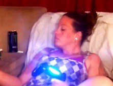 I lift up my micro minidress and show off my panties and spread my legs on couch while smoking