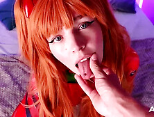 Asuka Langley Sucks a Fat Cock