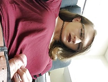 Trans Girl Masturbates In Office