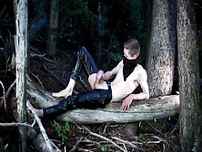 Cruising + Dark Forest = Fucking Himself With His Own Cum In The Ass After Wanking His Big Boner