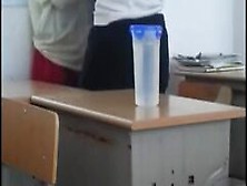 Hot Asian Young Couple In Classroom Quick Sex Spycam