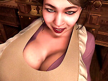 Hot Asian Milf maid spreads her legs and lifts them to get anal sex