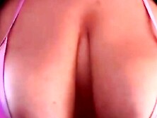 Large natural melons cowardly saggy in a ballerina dancer dress