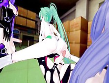 Shemale Hentai Purple Heart And Shemale Hentai Iris Heart X Green Heart From Neptunia