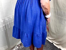 Mrs Older Feet undresses after coming home from church