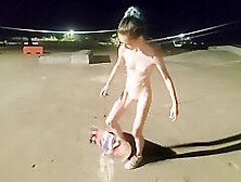 Girl Skateboarding Completely