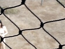 My wife working exposed outside