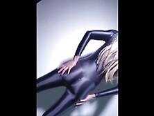 ???? WEARING GLOSSY SHINY CATSUIT BODYSUIT OPEN CROTCH MY ROOMIE CAN´T AVOID TO TOUCH AND FUCK ME