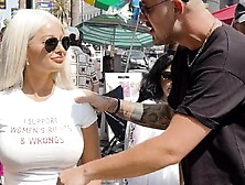 Kendra Sunderland's BBC interview: Exposing her big tits & busty body in sexy lingerie