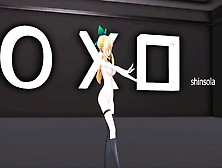 Hentai Mirai Akari Mmd Undress Music Video Dance 3D Blonde Girl Dark Green Eyes Color Edit Smixix