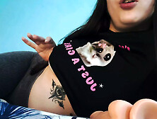 Sophie romanian teen sucks a dildo and shows boobs in her bed
