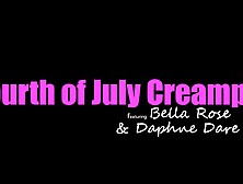 Cock Hungry Bella Rose steals Daphne Dare's new friend's Cock for 4th of July Creampie