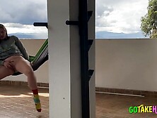 Blonde Babe Squirts in Public! Spy Cam Catches Sec