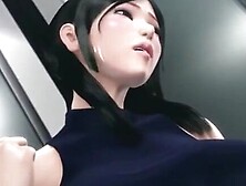 Steamy 3D cartoon shows a busty babe taking a big cock