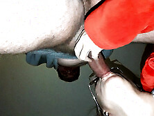 The happy pensioner. Grandpa's meat sucked and milked by the private nurse.