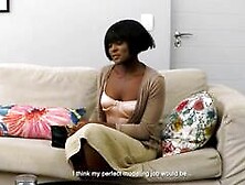 African Casting - Slim Dark Chocolate Model Savoring The Taste Of BWC