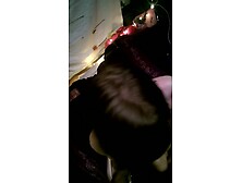 Doe eyed girl sucks cock for her habit